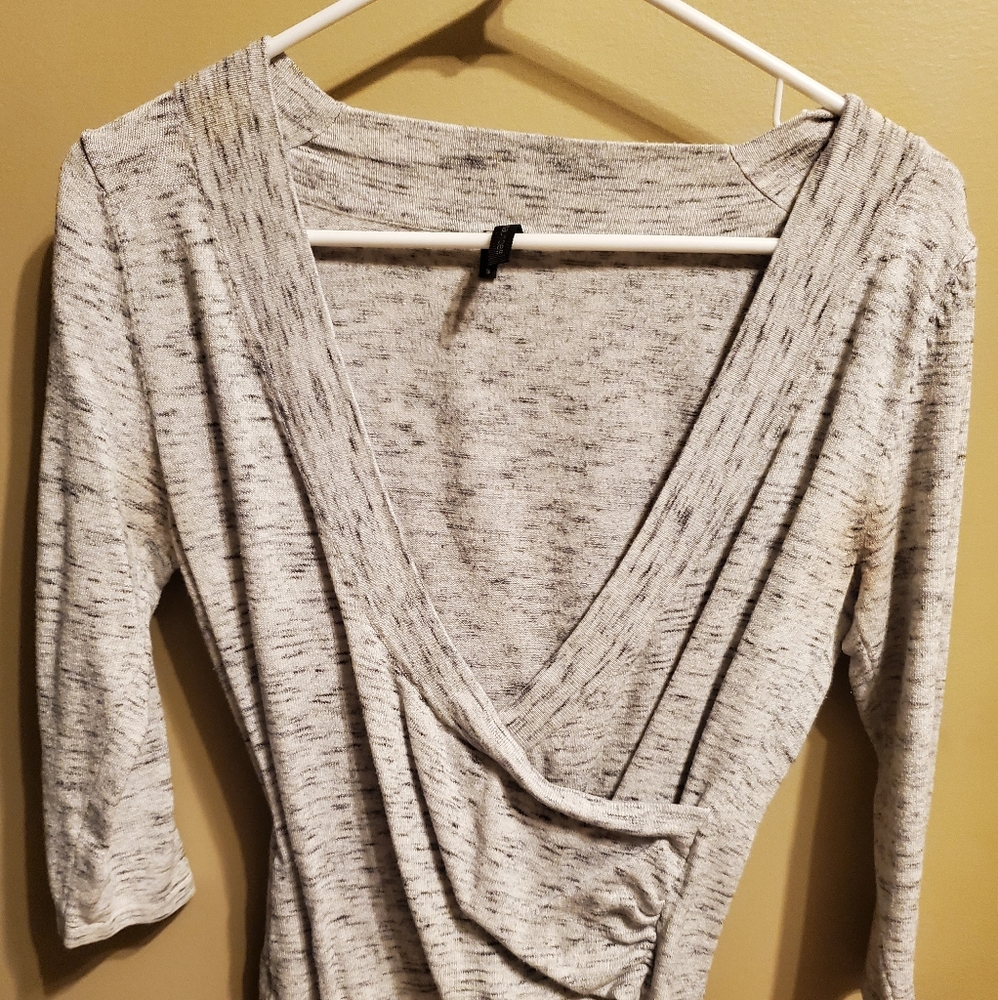 Gray wrap sweater